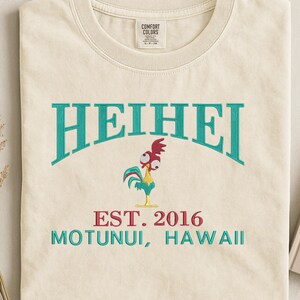 Embroidered Moana's friend Hei Hei sweatshirt: Varsity established 2016 shirt image 4