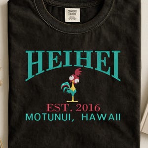 Embroidered Moana's friend Hei Hei sweatshirt: Varsity established 2016 shirt image 7