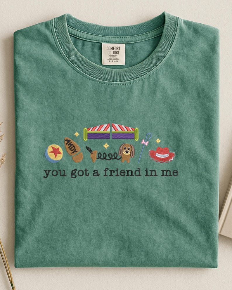 Embroidered Toy Story You got a friend in me Sweatshirt: Woody Buzz tshirt image 2
