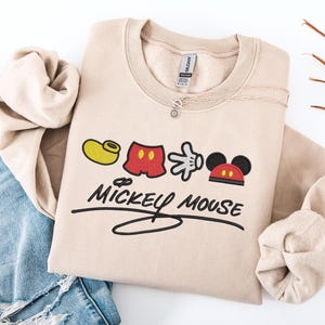 Embroidered Mickey mouse signature sweatshirt, disney mickey mouse icons with signature crewneck, cute embroidered mickey mouse shirt