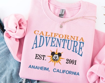 Embroidered California Adventure Sweatshirt: California Adventure theme park Established 1993 shirt