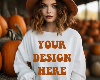 Mockup de Halloween Mockup Gildan 18000 Mock up de Halloween Mockup Gildan 18000 Mockup de Halloween Mock up Gildan 18000 White Mockup