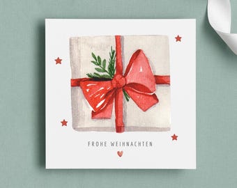 Watercolor Christmas card 14.8 x 14.8 cm with envelope – Eco-friendly greeting card in a winter design – Square & high-quality print