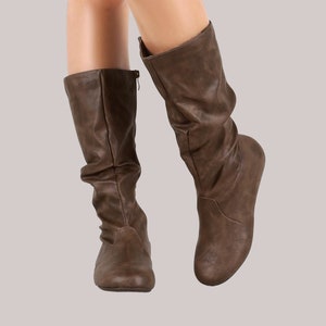 Flat slouch deals calf boots