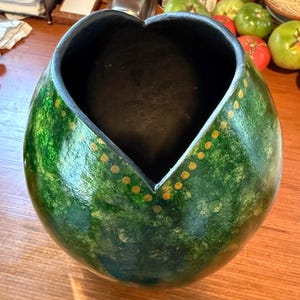 Green and Gold Gourd Bowl