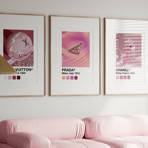 chanel big pictures for bedroom wall decor pink white black and gray