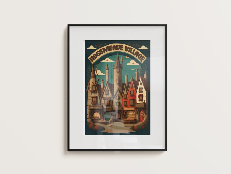 Hogsmeade Village, Wizard Travel Poster, HP Movie Poster Printable ...