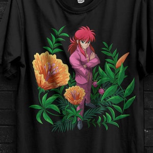 Kurama Yu Yu Hakusho T-Shirt Anime Gift For Him,Kazuma Kuwabara Shirt For Yomi,Hiei Appareal,Yusuke Tee For Yukina,Suzaku Tshirt For Botan