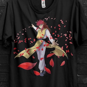 Kurama Yu Yu Hakusho T-Shirt Anime Gift For Him,Suzaku Tshirt For Botan,Hiei Appareal,Yusuke Tee For Yukina,Kazuma Kuwabara Shirt For Yomi