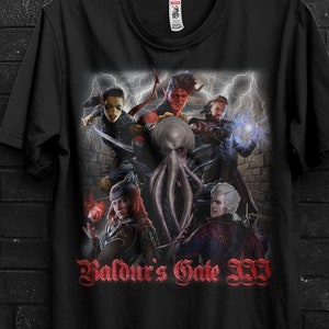 Gothic Baldur&#39;s Gate 3 Tshirt Gift For Astarion,Mind Flayer Shirt For Lae&#39;zel,Karlach For Halsin,Shadowheart Gale Appareal For Wyll,Minthara