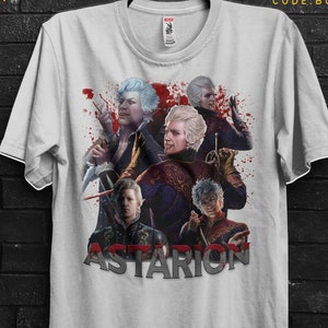 Astarion Baldur&#39;s Gate 3 Tshirt Gift For Gamer,Gale Mind Flayer Appareal For Wyll,Shadowheart Shirt For Lae&#39;zel,Karlach T-Shirt For Halsin