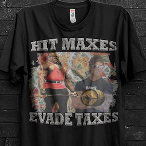 Hit Maxes Evade Taxes Zyzz Pose Funny Meme Gym TShirt Gift,Ronnie Muscle Shirt For Gym Rats,Oversized Funny Pump Cover,Zyzz Shirt FOr Rats