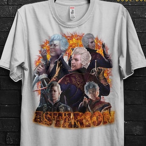 Astarion Baldur&#39;s Gate 3 Tshirt Gift For Gamer,Mind Flayer Appareal For Halsin,Karlach Shirt For Wyll,Lae&#39;zel T-Shirt Gift For Shadowheart