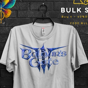 Baldur&#39;s Gate 3 Logo Tshirt For Gamer,BG3 Astarion Shirt For Karlach,Laezel Appareal,Minthara And Boo T-Shirt Gift For Minsc,Shadowheart Tee