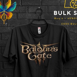 Baldur&#39;s Gate 3 Logo Tshirt For Gamer,BG3 Astarion Shirt For Karlach,Shadowheart Tee,Laezel Appareal,Minthara And Boo T-Shirt Gift For Minsc