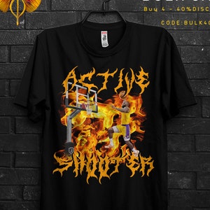 Active Shoter Shirt Geschenke für ihn,Fitnessstudio,Basketballer Geschenk für College Jungen Teenager,Aktiver Shooter Lustiges Basketball Geschenk Meme TShirt für Mann