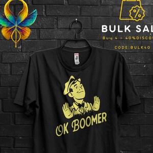 Ok Boomer Funny Meme Gift T shirt For Millennials,Gold Meme Guy Face Tee,Ok Boomer Gen z Humor,Cringe Quotes About To Laugh Appareal For Man