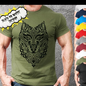 Vikings Runes Wolf Norse Mythology Shirt Unisex Warrior,Cool T Shirt Norse Mythology Viking Warrior Men and Women,Unique Valhalla T-Shirt