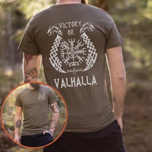 Victory Or Valhalla Viking Gift T-Shirt For Man,Valhalla T Shirt Gift For Nordic,Cool Gift Shirt Norse Mythology Viking Warrior For Man