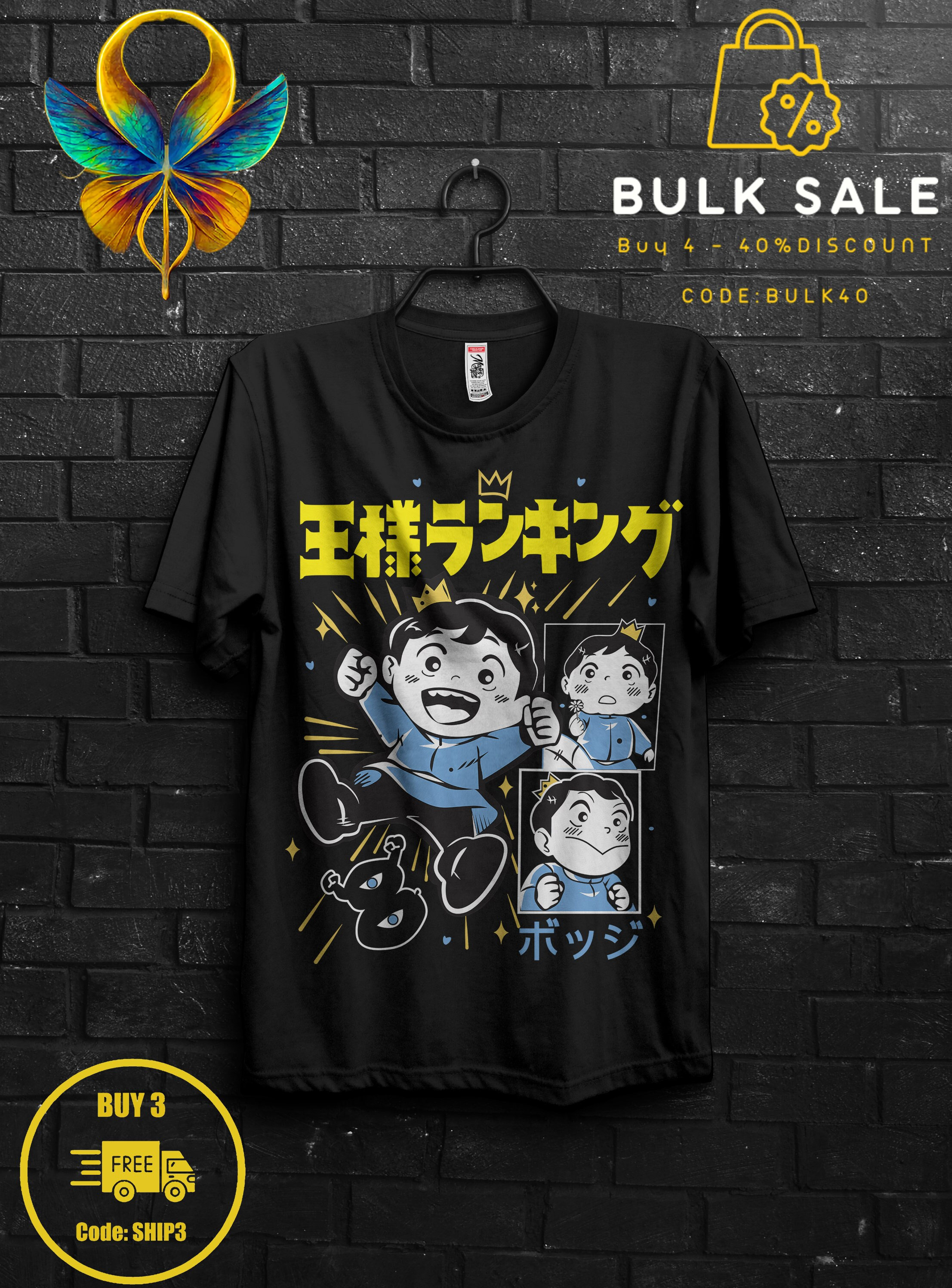 Ousama Ranking Bojji Pocket Tshirt Ranking Of Kings Japanese Anime Manga  Funny T Shirt 100% Cotton Camiseta For Girls Boys
