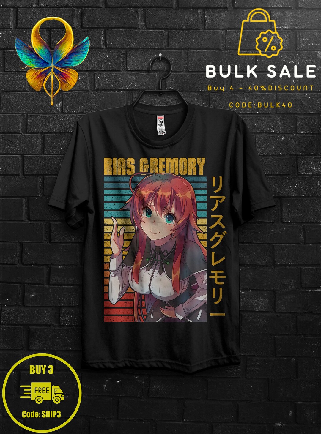 Rias Gremory Anime T-Shirt - High School DxD Kurzarm T-Shirt Für Sommer