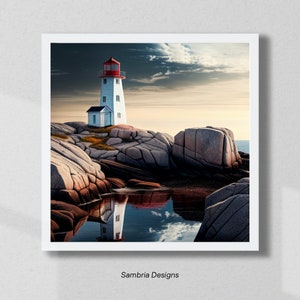 Nostalgic Beacon - Digital Art Print of an Atlantic Canada Lighthouse