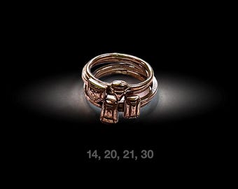 Handgemachte Kupfer Charm Ringe, Geometrische Vierkant Schaft, Stapelbar Schmuck Designs