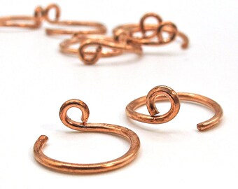 Copper Wire Faux Nose Ring, 12mm in diameter. No piercing.