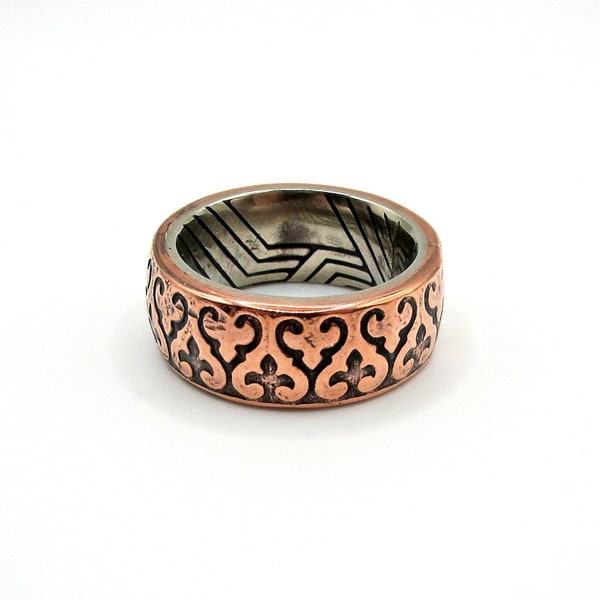 Dual-Patterned Copper and Nickel Silver Cold Connected Ring