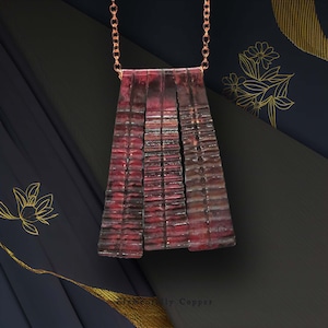 Japanese Samurai Armor Inspired Hinged Copper Pendant
