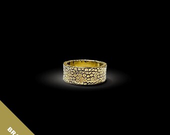 Handgehämmerter Messing Ring - Größe 56 - Elegante Natur