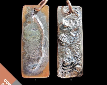 Anhänger aus Silber & Kupfer mit handgestempeltem aufsteigenden Adler