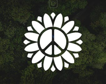 PEACE FLOWER DECAL (Pack of2)