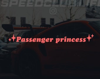 5 Adesivi Passenger Princess Per Auto - 10cm, PET Riflettente - Decorazione Divertente Per Specchietti - Foto 11