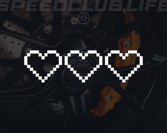 Pixel Hearts vinyl decals (Pack of 2)