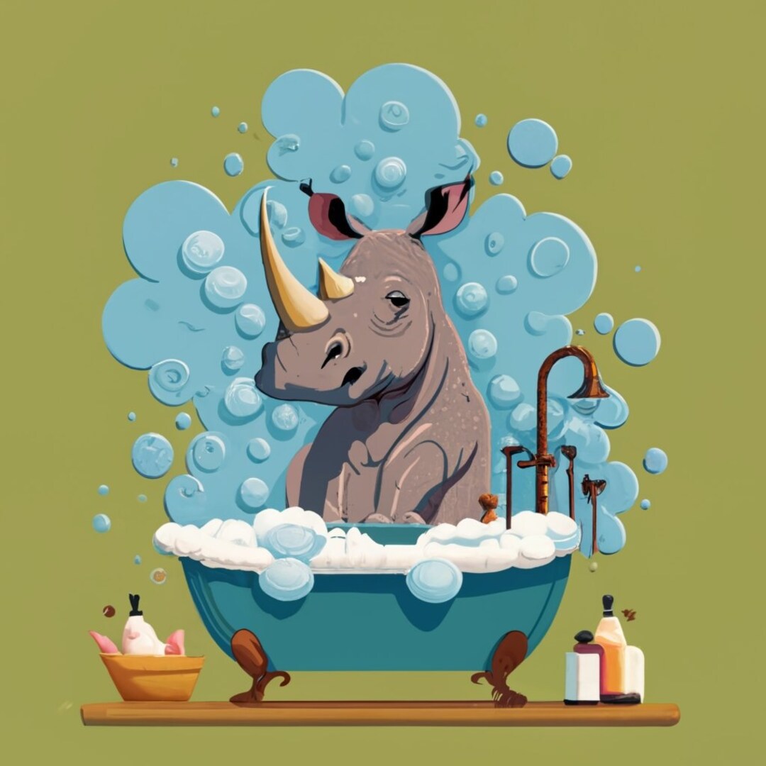 Colorful Bathroom Wall Art. Digital Print. Cute Bathroom Digital Art