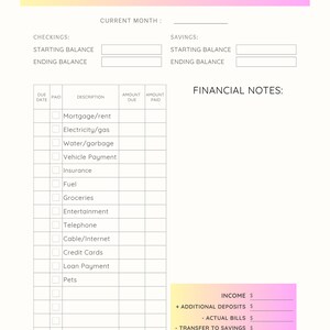 Monthly budget planner printable, digital budget sheet pdf, track income, expenses and savings, simple budget, expense tracker.