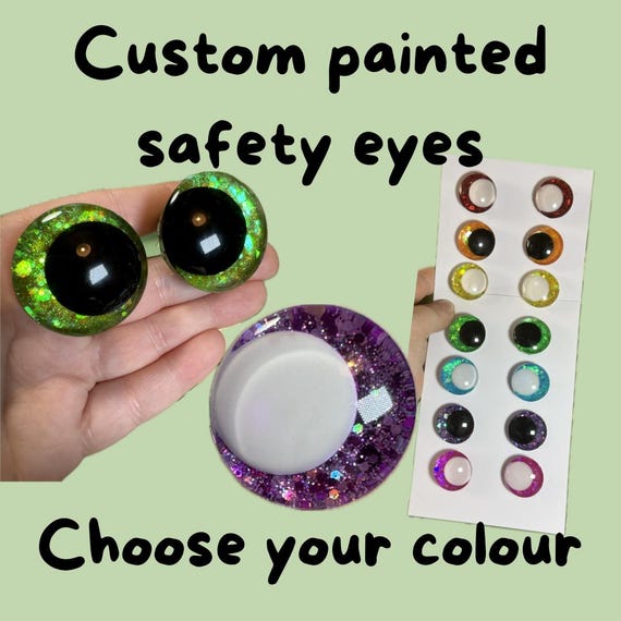Hand Painted Safety Eyes: Custom Glitter Eyes for Amigurumi