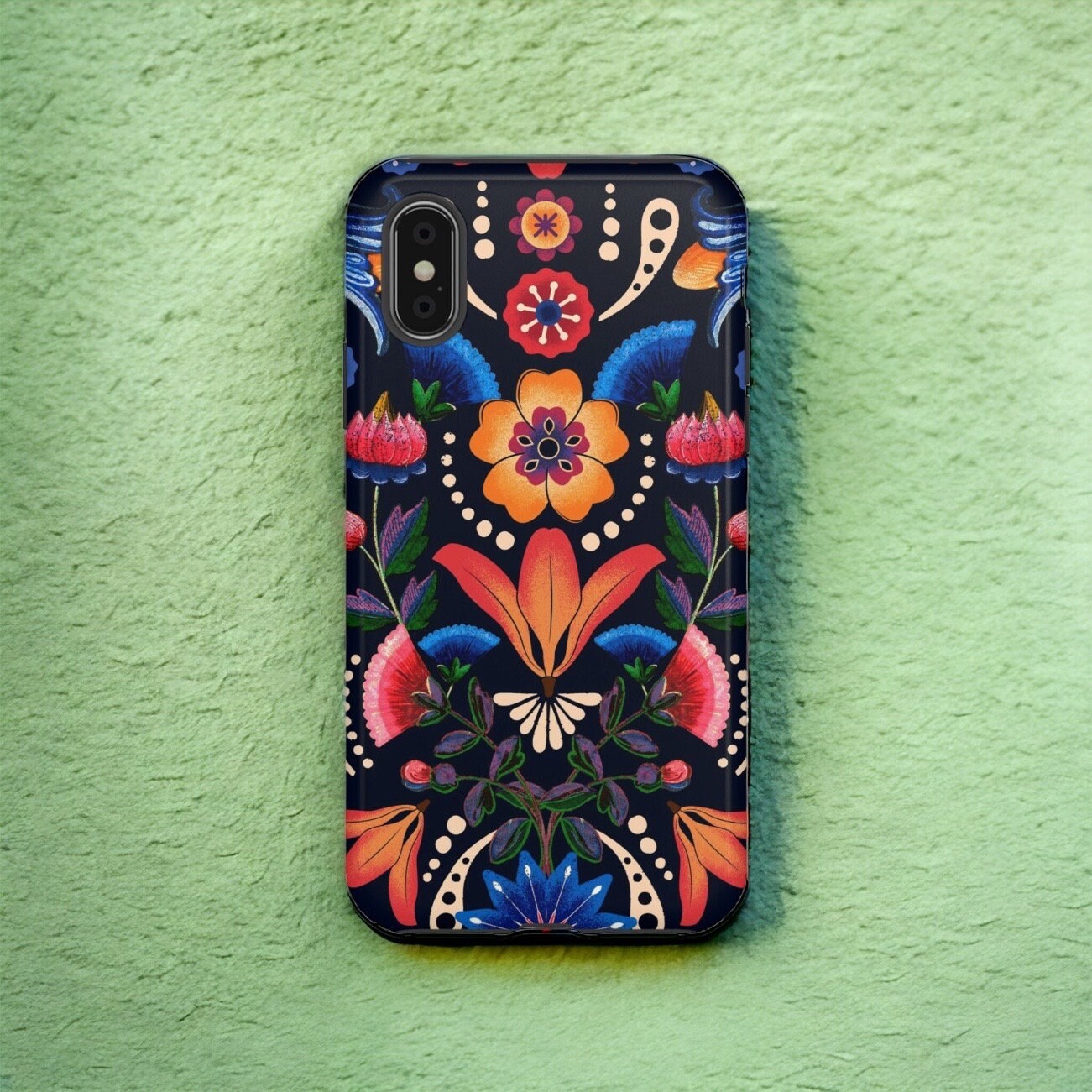 Vintage Mexican Design, Floral Drawing Phone Case, Mexican Style Art Phone Case, Samsung Galaxy S24, Google Pixel 8 Pro, iPhone 16