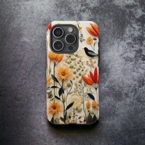 3D Style Wildflower Garden Phone Case for iPhone 15 14 13, 3D Photo Wildflower Phone Case for Samsung Galaxy