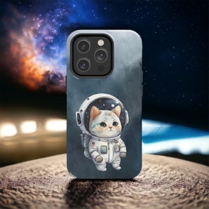 Space Cat Celestial Astronaut Kitty iPhone 15 Funda de teléfono, Funda de teléfono Android, Funda de teléfono Google Pixel