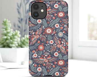 Otomi Floral Bird Handyhülle, mexikanisches Design