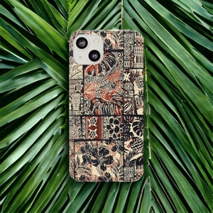 Tropical Island Luau Hawaiian Shirt Tough case for iPhone 15, Samsung Galaxy,  Google Pixel, Polynesian Design, iPhone 16