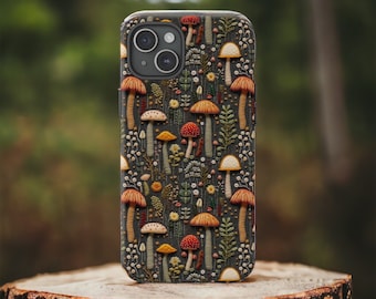 3D Illusion Embroidery Style Mushroom Phone Case for iPhone 15 14 13 12, Magic Mushroom Case for Samsung Galaxy, iPhone 16