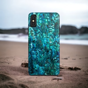 Teal Abalone Shell Phone Case Mermaid Phone Case iPhone 15 Phone Case, Android Phone Case, Google Pixel Phone Case