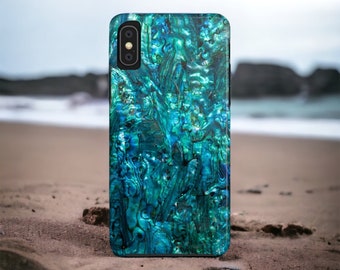 Teal Abalone Shell Phone Case Mermaid Phone Case iPhone 15 Phone Case, Android Phone Case, Google Pixel Phone Case