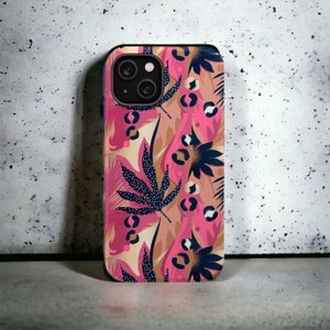 Modern Jungle Boho Leopard Print Phone Case Tough Case, iPhone Phone Case, Android Phone Case, Google Pixel Phone Case