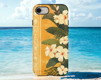Tropical Phone Case, Tropical Flower Phone Case, Polynesian Style Phone Case, Samsung Galaxy S24, Google Pixel 8 Pro, iPhone 16