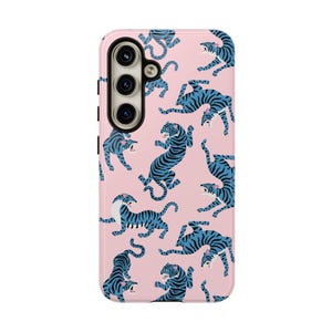 Blue Tiger Phone Case Tough Case iPhone case, iPhone 15, Android Samsung Galaxy case, Google Pixel case Pink Tiger Protective Phone Case