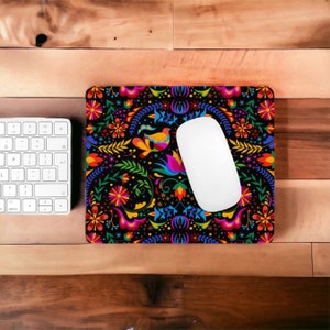 Mexican Floral Embroidery Style Print Mouse Pad Mousepad Gift for Coworker Boss Office Decor Desk Cubicle Accessories
